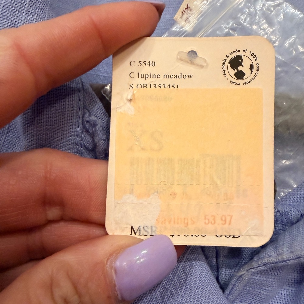 Free People Lavender Button-Up Blouse - Picture 5 of 6